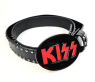 KISS Belt - Studded Belt w/ Logo Buckle