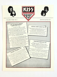 KISS Army Kit Insert- Newsletter, Volume III No. 1 (Winter 1978)
