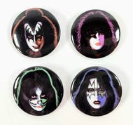 KISS Buttons - Solo Album Faces (Set of 4)