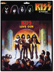 KISS 3-D Lenticular Poster - Love Gun Album Cover (Sealed)