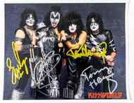 KISS Autograph - 8x10 Photo Signed by Entire Band, KISSWorld (D)