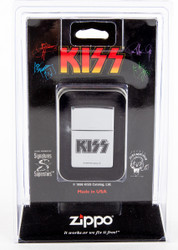 KISS Zippo Lighter - Chrome w/ Black Logo 1998 (Sealed)