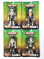 KISS "Rock Headliners" Figures -  Super-Poseables, Set of 4 (Sealed)