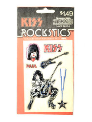 KISS Vintage Stickers - Paul Stanley, 1978 RockStics Puffy Stickers (Sealed)