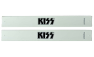 KISS Bracelets - Slap Bands, White w/ Black Logo (2-Pack)