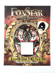 Eric Carr Memorabilia Card - Crazy Nights Tour Drumhead Swatch #325/400 & RockHeads Guitar Pick(Authentic)