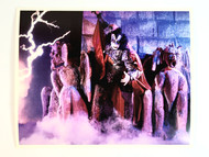 KISS 8x10 Photograph - Gene w/ Gargoyles, Unmasked 1980 (Original Print)