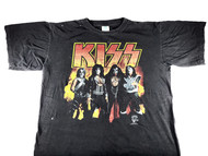 KISS T-Shirt - Alive/Worldwide '96 '97, FIRE (Size XL) Bleach Stains