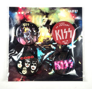 KISS Buttons - Alive! 45th Anniversary, 4-Pack (Sealed)
