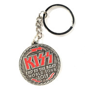 KISS Keychain - End Of The Road World Tour, 2019 (Sawblade, Red Logo)
