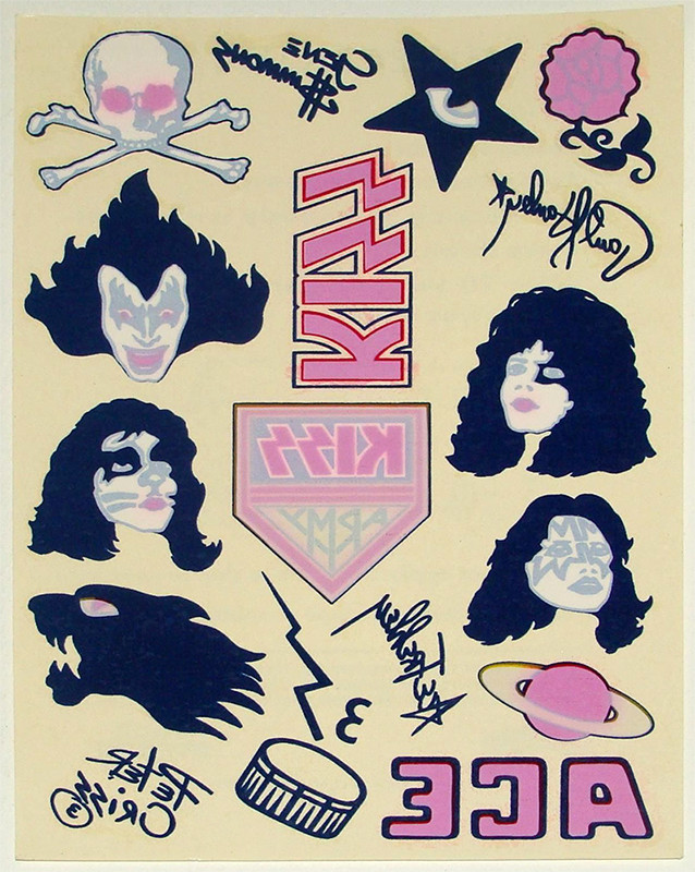 KISS Alive II Temporary Tattoo sheet, (from the CD remaster) KISS Museum