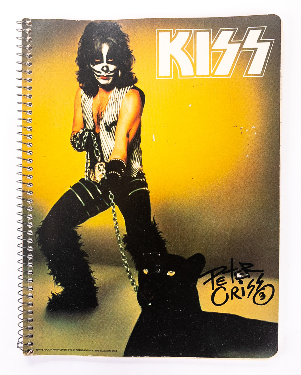 Kiss Spiral Notebook Peter Criss 1978 8 10 Kiss Museum