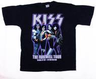 KISS T-Shirt - Farewell Tour, Purple Outline  (Size L)