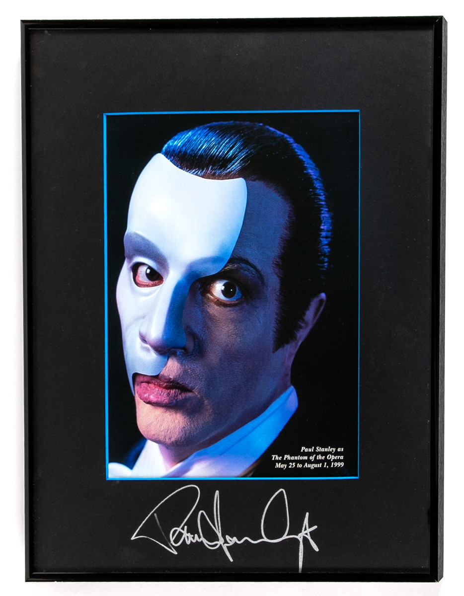 Paul Stanley Autograph - Phantom of the Opera, framed and matted photo