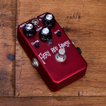 RARE VFE Fiery Red Horse fuzz Guitar Pedal - Early Hand Painted Model feat active treble and bass Controls