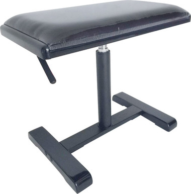 STAGG Highgloss black hydraulic piano bench with black fireproof velvet top and central leg