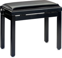 STAGG Highgloss black piano bench with black vinyl top