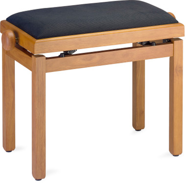 STAGG Matt piano bench, oak colour, with black velvet top