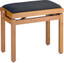 STAGG Matt piano bench, oak colour, with black velvet top