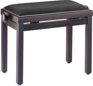 STAGG Matt piano bench, rosewood colour, with black velvet top