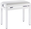 STAGG Matt White Adjustable Oak Piano Bench with Velvet Top - view 2