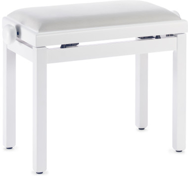 STAGG Matt white piano bench with white velvet top