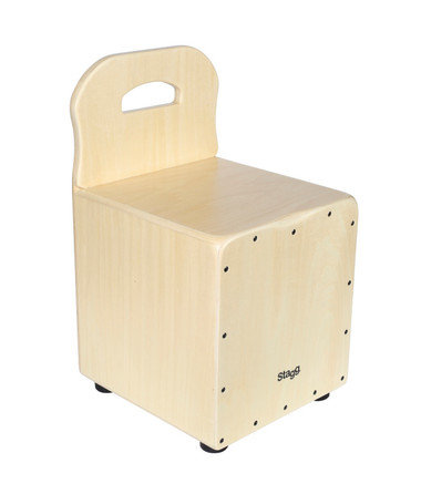 STAGG Basswood kid's cajón with EasyGo backrest, natural-coloured front board