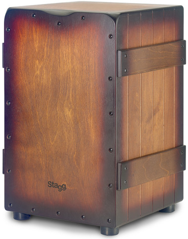 STAGG Standard-sized Crate caj√≥n with sunburst brown finish