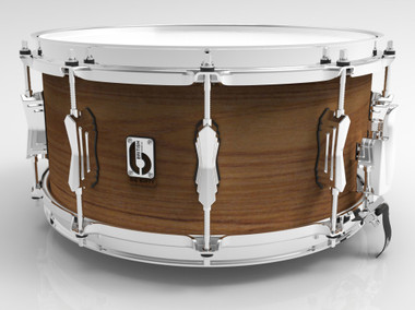 BRITISH DRUM CO. 14 x 6.5" Big Softy snare drum, tulip and cherry 7.5 mm blended shell