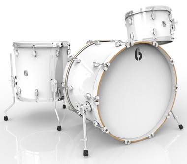 BRITISH DRUM CO. Legend Club 22 3-piece drum set, cold-pressed birch 6 mm shells, Piccadilly White finish