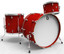 BRITISH DRUM CO. Legend Club 24 3-piece drum set, cold-pressed birch 6 mm shells, Buckingham Scarlett finish