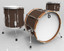 BRITISH DRUM CO. Lounge Club 18 3-piece drum set, mahogany and birch 5.5 mm blended shells, Kensington Crown finish