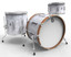 BRITISH DRUM CO. Lounge Club 24 3-piece drum set, mahogany and birch 5.5 mm blended shells, Windermere Pearl finish