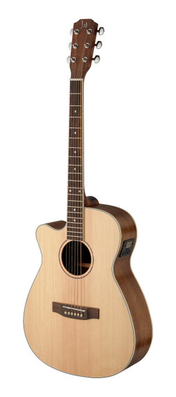 J.N GUITARS Asyla series 4/4 cutaway auditorium acoustic-electric guitar with solid spruce top, left-handed