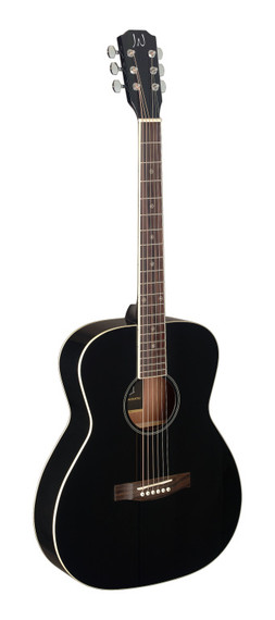 J.N GUITARS Black acoustic auditorium guitar with solid spruce top, Bessie series