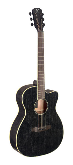 J.N GUITARS Cutaway acoustic-electric auditorium guitar with solid mahogany top, Yakisugi series