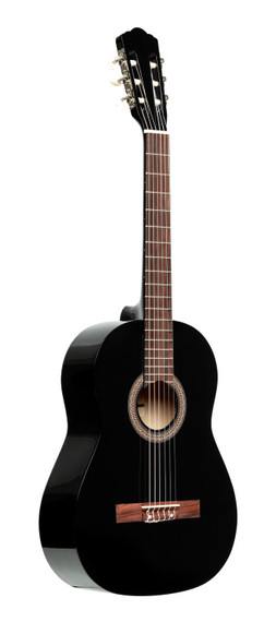 STAGG 4/4 classical guitar with linden top, black