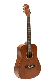 STAGG Acoustic dreadnought travel guitar, sapele, natural finish
