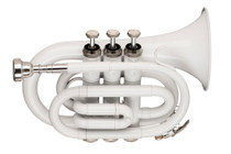 STAGG Bb pocket trumpet, ML-bore, brass body, white