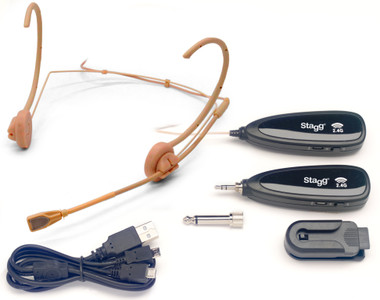 STAGG Beige wireless headset microphone set