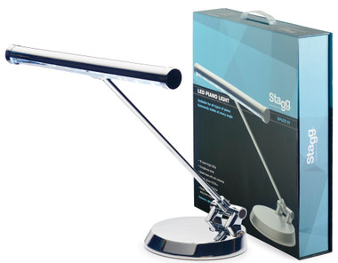 STAGG Chrome battery-powered or mains-operated LED piano or desk lamp