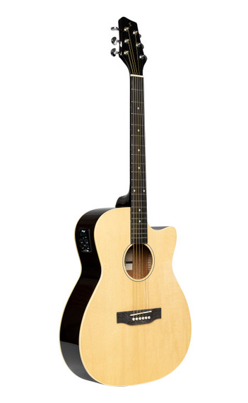 STAGG Cutaway acoustic-electric auditorium guitar, natural colour