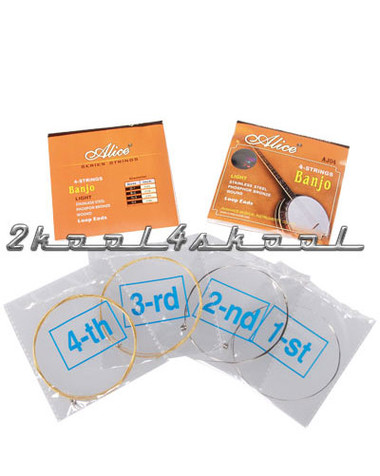 One set of Four 4-String Banjo Strings Ball End Light Gauge .009 phosphor bronze - view 2
