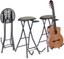 STAGG Foldable stool with rectangular seat and built-in guitar stand