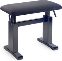 STAGG Matt black hydraulic piano bench with fireproof black velvet top