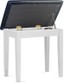 STAGG Matt White Piano Bench With Black Vinyl Top And Storage Compartment - view 4