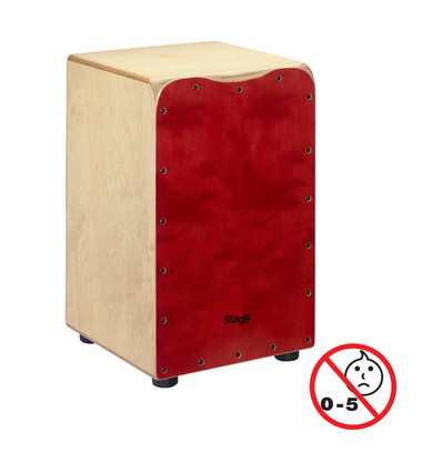 STAGG Standard-sized birch caj√≥n with red front board finish