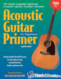 Acoustic Guitar Primer Book + CD Beginning Instruction Lessons Watch and Learn