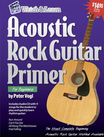 Acoustic Rock Guitar Primer Book w CD Instruction Lesson steel Watch and Learn