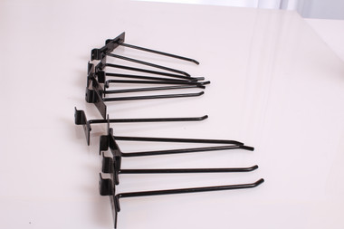 Slatwall Peg Hooks 6" Black  set of 10